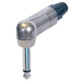 RIGHT ANGLE MONO JACK PLUG NICKEL CONTACTS/ NICKEL SHELL