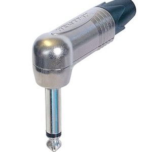 RIGHT ANGLE MONO JACK PLUG NICKEL CONTACTS/ NICKEL SHELL