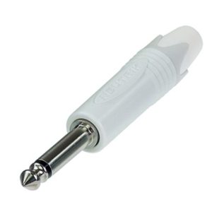 Neutrik NP2X-WT PX Series 2-Pole Mono 1/4 Inch Phone Plug - White/Silver