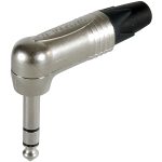RIGHT-ANGLE JACK PLUG - STEREO NICKEL CONTACTS/ NICKEL SHELL