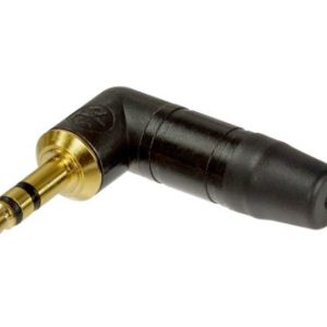 RIGHT ANGLE STEREO MINI JACK PLUG BLACK/GOLD