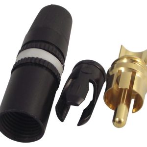 Deluxe Metal RCA Plug - Gold Plated Contacts / White