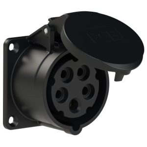 16A CEE Form Flanged Socket 5P IP44/54 Midnight Black
