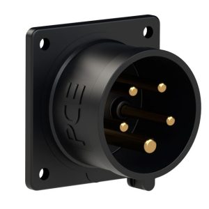 16A CEE Form Flanged Plug 5P IP44/54 Midnight Black
