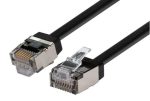 2m Cat6A S/FTP Black Slimline Shielded 10G Patch Lead