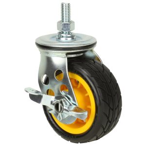 Rock N Roller RCSTR4X2 Ground Glider Wide Caster with Brake – 4" × 2" (2-Pack Upgrade for R2 & R6RT)