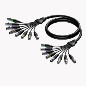 5m Multi core cable - 4 x XLR male & 4 x XLR female - 4 x XLR female & 4 x XLR male