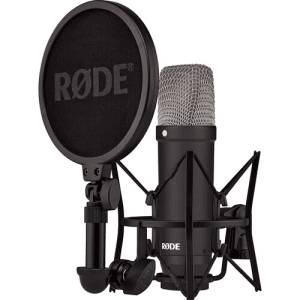 RODE Nt1 Signature - Black - Large Diaphragm Cardioid Studio Condenser Microphone W Shock Mount Pop Filter & Xlr Cable
