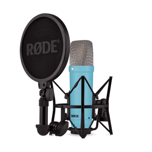 RODE Nt1 Signature - Blue - Large Diaphragm Cardioid Studio Condenser Microphone W Shock Mount Pop Filter & Xlr Cable