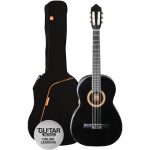 Ashton SPCG44 BK 4/4 Full Size Beginner Classical Guitar Starter Pack with Bag - Black
