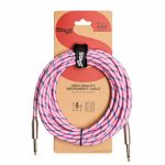 Stagg 6m/20ft Vintage Tweed Guitar Cable in Pink