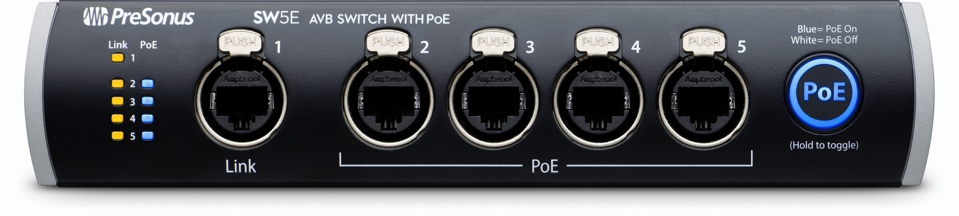 SW5E: 5-port AVB switch with PoE