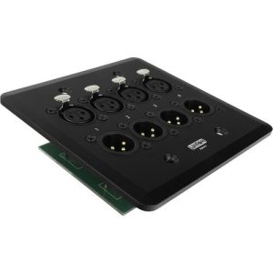 SoundTools WallCAT WC851-B Two-Gang Wall Plate with Four Male & Four Female XLR Connectors (Black)
