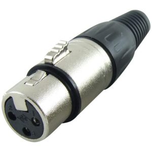 XLR Connector, 3 Contacts, Receptacle, Cable Mount, Silver Plated Contacts