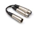 Y Cable XLR3M to Dual XLR3F - front view