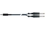 1m 3.5mm Straight Stereo Jack to 2 x 6.5mm Straight Mono Jacks - front view