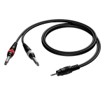 3.5 mm Jack male stereo - 2 x 6.3 mm Jack male mono - front view