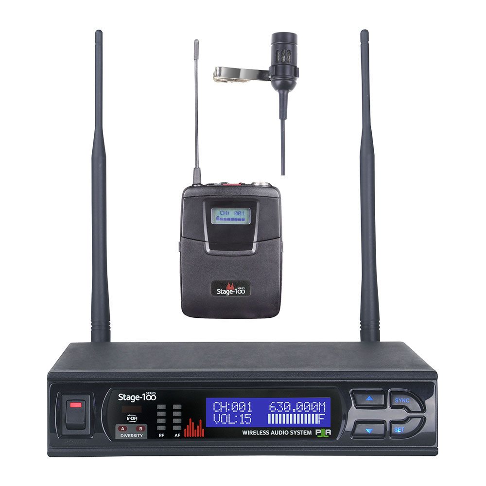 Stage 100 Lapel wireless system package - front view