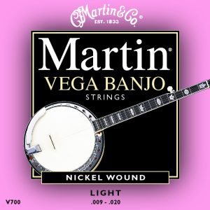Martin V700 Vega Banjo Strings - 5 String Set, Light 9-20, Nickel Wound