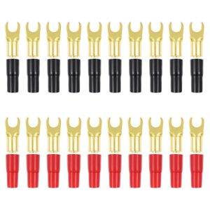 5mm Copper Gold Plated Spade Terminal Crimp Pair