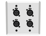 WC121-S-4 channel, female XLR, Sliver wall plate, receive up to 4 lines of analog or digital audio - front view