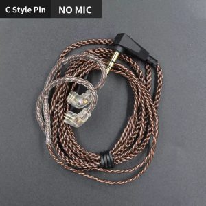 C Pin KZ IEM Brown Replacement Cable No Mic