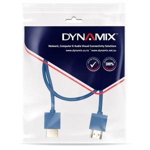 DYNAMIX 1M HDMI BLUE Nano High Speed With Ethernet Cable
