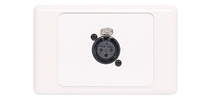 3 Pin XLR Horizontal Microphone Wallplate Dual Cover