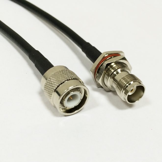 0.5m TNC Male Plug to TNC female Aerial Extension Panel Mount
