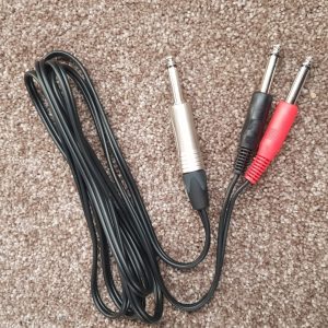 6.35mm 1/4" Mono Jack to 2 6.35mm Mono Jack Male Cable