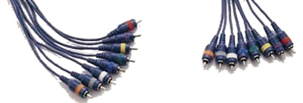 Maximum 8 way, RCA to RCA cable loom, 6 metre