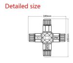 IP68 Waterproof Connector 2 Pin Cross Shape - front view