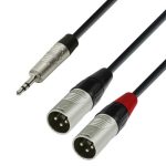 Audio Cable REAN 3.5 mm Jack stereo to 2 x XLR male 3 m - front view