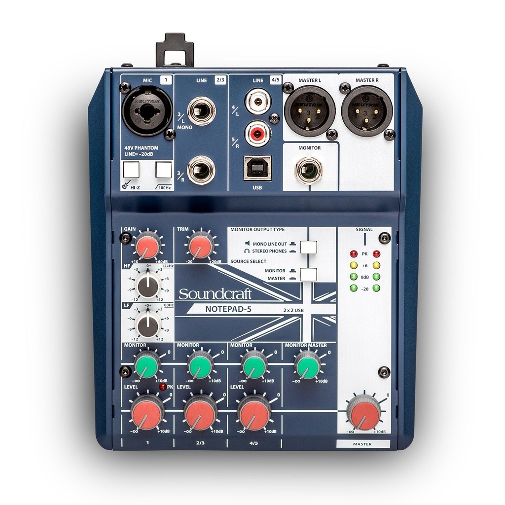 Soundcraft Notepad 5 1 Mic 2 Line Mixer with USB - front view