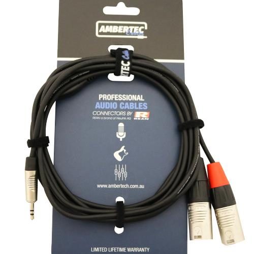AH Audio Cable REAN 3.5 mm Jack stereo to 2 x XLR male 3 m