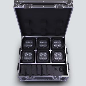 Chauvet Freedom Flex H4 Ip X 6 Wireless Uplights In Roadcase, Removeable Batteries