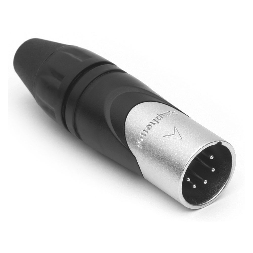 Amphenol XLR Connector 5 Pin Cord Plug MALE - front view