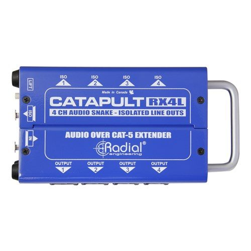 Radial CATAPULT RX4L - 4ch receiver, balanced outs, line-level transformers, uses shielded cat-5