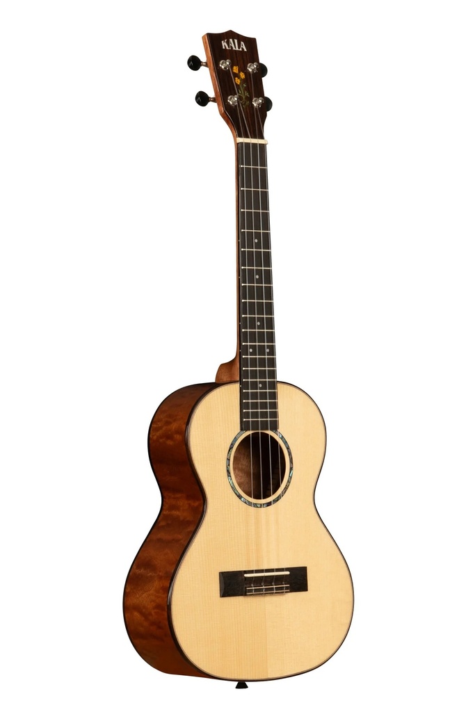 Kala 20th Anniversary Solid Spruce Top Quilted Sapele Tenor Ukulele with Bag - front view