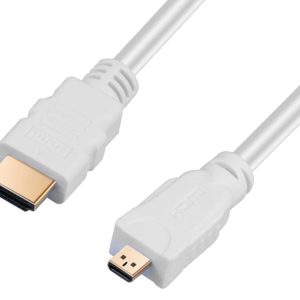 Micro HDMI to HDMI 1m - White