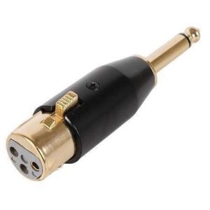 Female XLR to 6.35mm TS Jack Adapter - Gold - front view