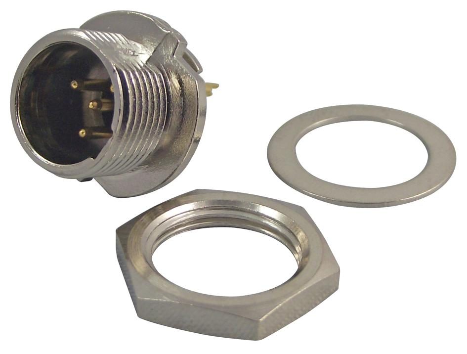 Mini XLR Connector 4 Pin Panel Mount Zinc Body - Gold Plated Contacts