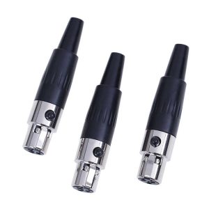 Mini XLR 3 Pin Plug Connector -  TA3F Black
