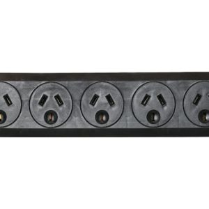 6 Way Mains Power Board Black