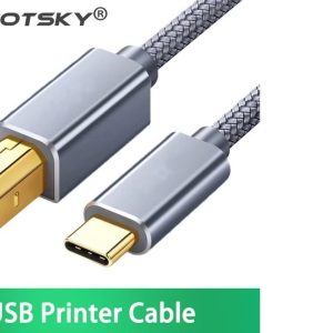 USB-C to USB-B Braided Cable 3m