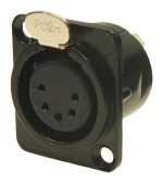 XLR Connector 5 Pin Panel Mount FEMALE - front view