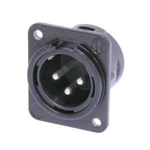 Panel Mount 3 Pin Black Threaded