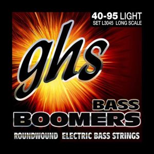 GHS Strings L3045 4-String Bass Boomers, Nickel-Plated Electric Bass Strings, Long Scale, Light (.040-.095)