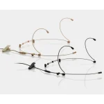 Dual ear hook microphone sub-miniature capsule 4-pin mini XLR beige - front view