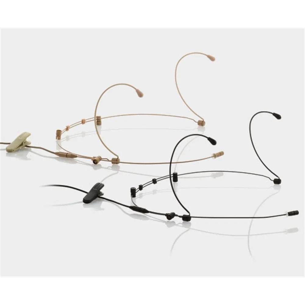 Dual ear hook microphone sub-miniature capsule 4-pin mini XLR beige